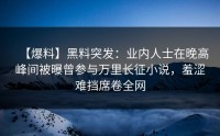 【爆料】黑料突发：业内人士在晚高峰间被曝曾参与万里长征小说，羞涩难挡席卷全网