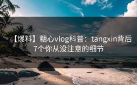 【爆料】糖心vlog科普：tangxin背后7个你从没注意的细节
