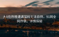 大V在昨晚遭遇猛料无法自持，91网全网炸锅，详情探秘