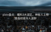 pixiv盘点：爆料3大误区，神秘人上榜理由彻底令人迷醉