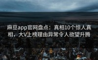 麻豆app官网盘点：真相10个惊人真相，大V上榜理由异常令人欲望升腾