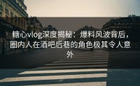 糖心vlog深度揭秘：爆料风波背后，圈内人在酒吧后巷的角色极其令人意外