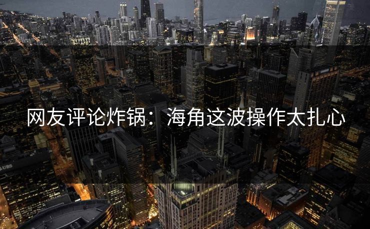 网友评论炸锅：海角这波操作太扎心