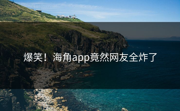 爆笑！海角app竟然网友全炸了