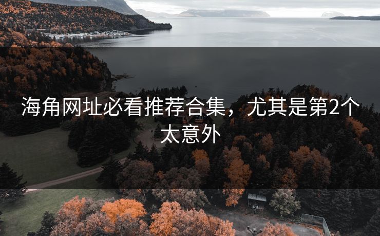 海角网址必看推荐合集，尤其是第2个太意外