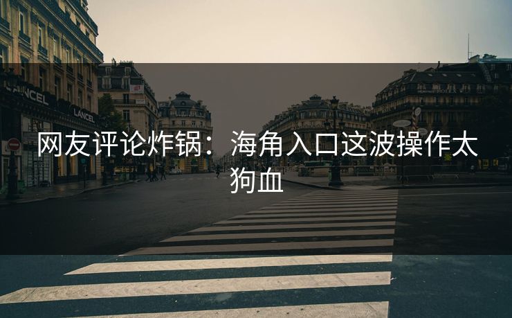 网友评论炸锅：海角入口这波操作太狗血