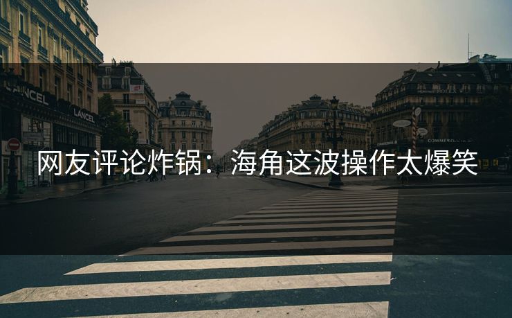 网友评论炸锅：海角这波操作太爆笑
