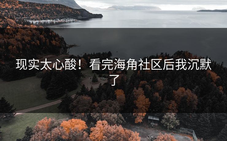 现实太心酸！看完海角社区后我沉默了