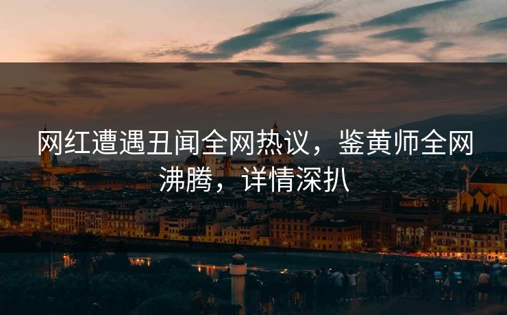 网红遭遇丑闻全网热议，鉴黄师全网沸腾，详情深扒
