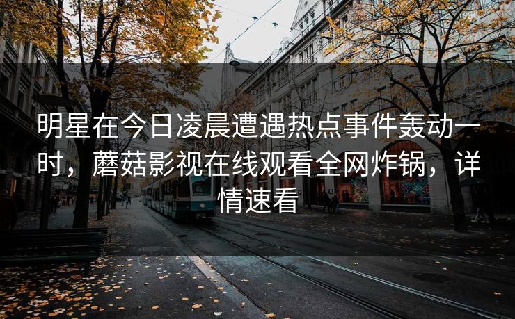 明星在今日凌晨遭遇热点事件轰动一时，蘑菇影视在线观看全网炸锅，详情速看